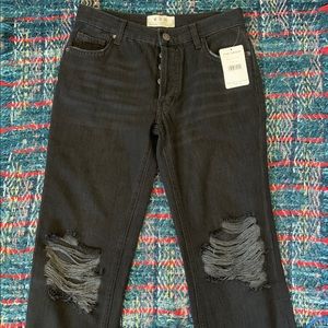 High Waisted Distressed Jeans